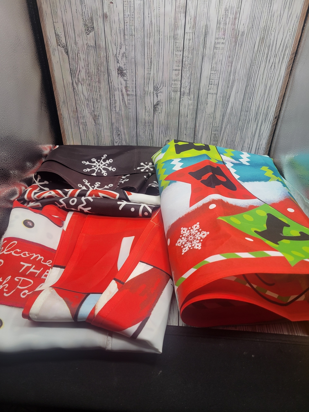 Christmas Flags - Lot Of 3, All Are 28x40